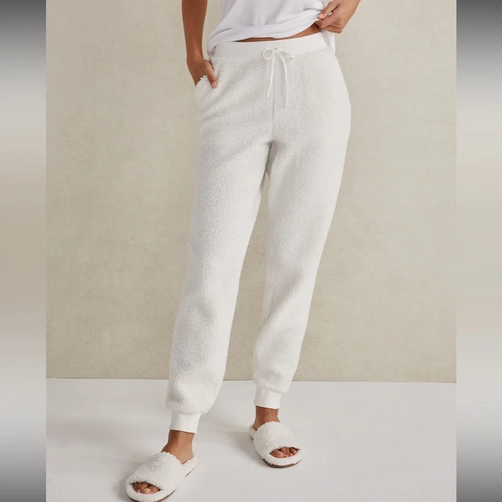 Haven Well Within White Sherpa Joggers XS Extra Small - Picture 1 of 10